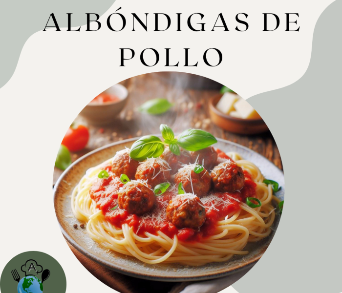 Espaguetis con albóndigas de pollo