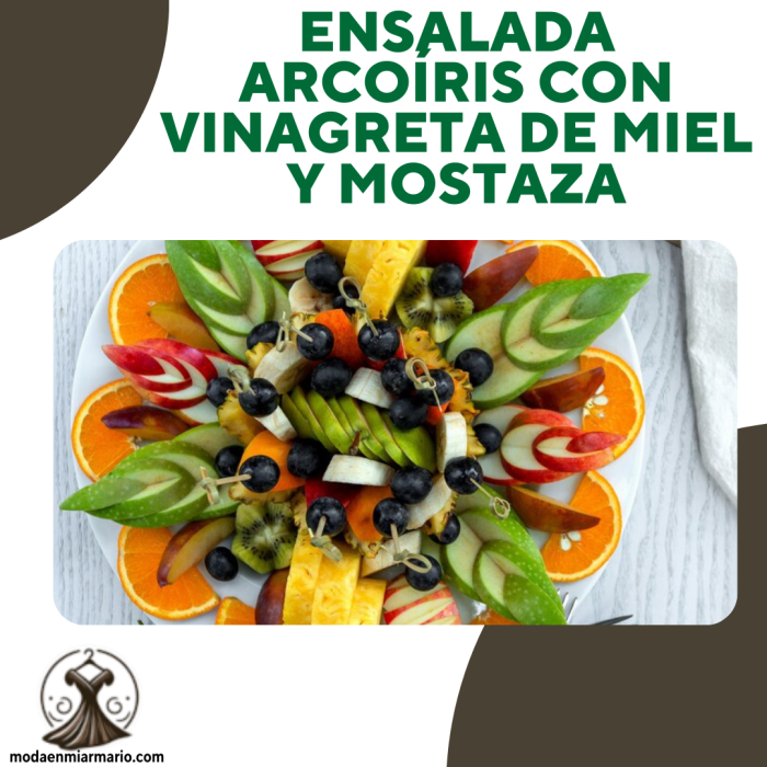 Ensalada Arcoíris con Vinagreta de Miel y Mostaza